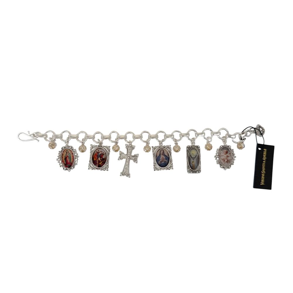 VIRGINS SAINTS & ANGELS VSA Retablo Framed Charm Bracelet Silver - Picture 4 of 8